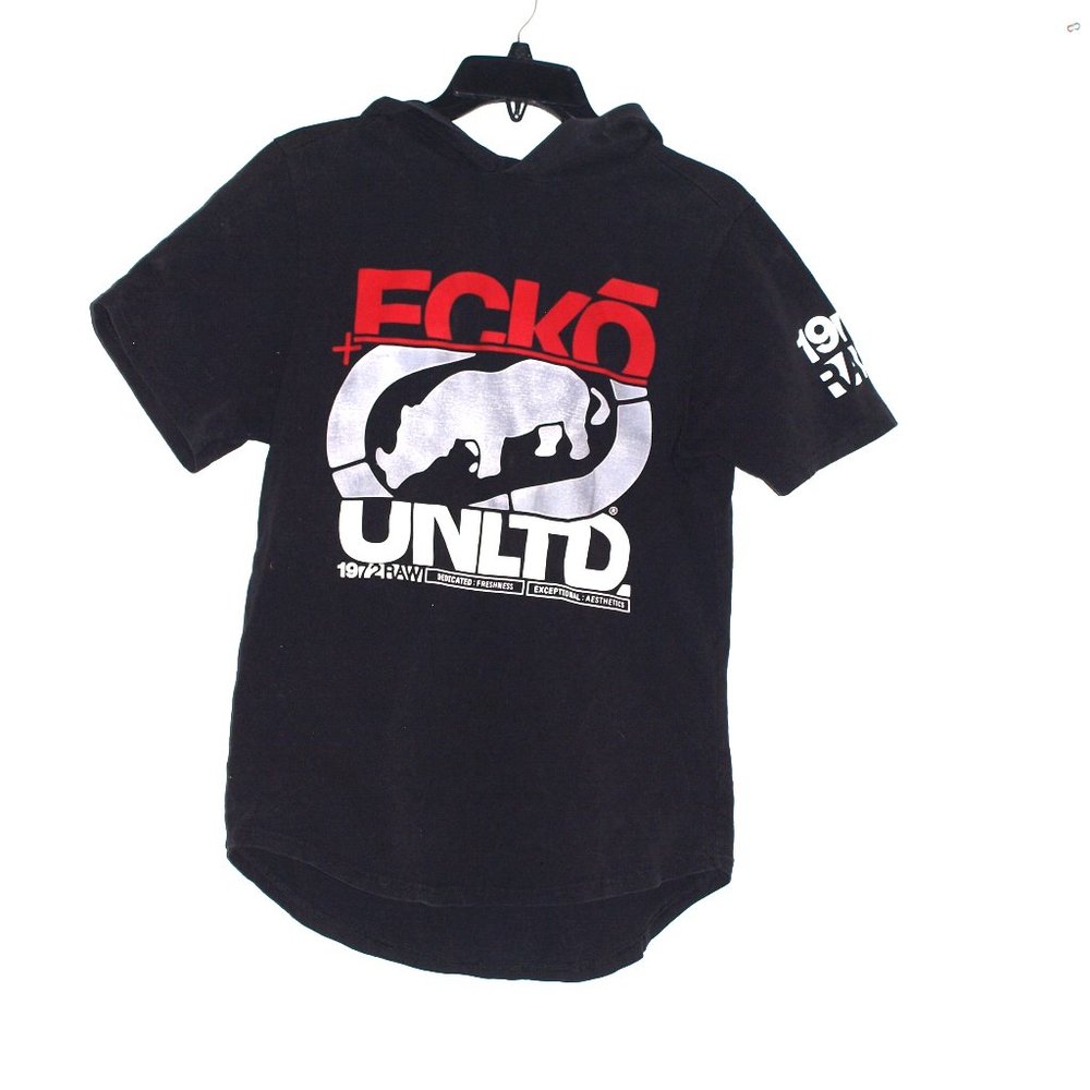EKO UNLTD. Hooded Short Sleeve Unisex T-Shirt Size Small